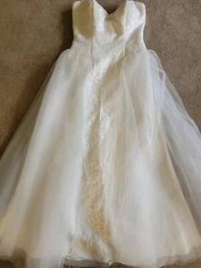 Pozzoni Melbourne Wedding Dress Deb Debutante White Lace Tuelle Strapless... - Picture 1 of 11