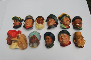 Vintage BOSSONS & LEGENDS 11 Chalkware Heads VERY UNIQUE & COLLECTIBLE! - Picture 1 of 21