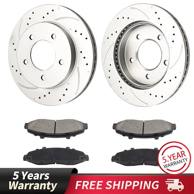Rotor de freno delantero perforado 308 mm para Ford F-150 1997 1998 1999-2003 4x4 + pastillas Foto 1 de 4