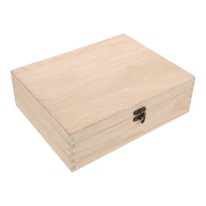Wooden Jewelry Organizer DIY Wood Keepsake Box Unfinished Box Trinket Storage - Picture 1 of 12