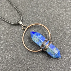 5 piezas Gemas de lapislázuli Piedra Hexagonal Colgantes Chakra Reiki Sanación Amuleto - Imagen 1 de 1