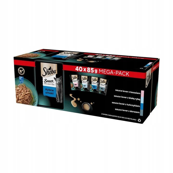 Sheba Sauce Collection Nassfutter Fischauswahl Katzen 4 Sorten 40x85g