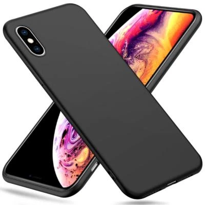 CUSTODIA per iPhone X / XS / XS MAX / XR Cover NERA Soft TPU NERO Morbida SLIM - Immagine 1 di 4