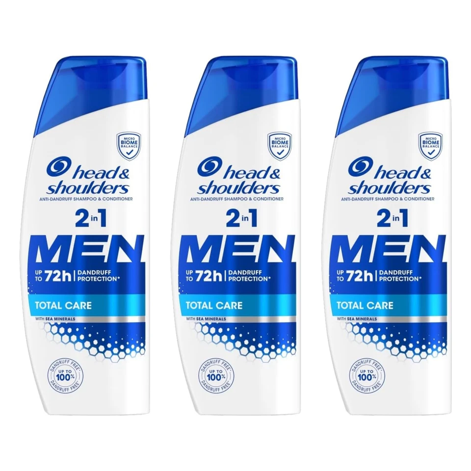 Head & Shoulders 2 in 1 Men Total Care Shampoo 250ml x 3