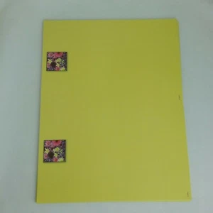 LOT of 16 Sheets Yellow w/ Flowers Printable Card Stock Perforated Stationary - Picture 1 of 2