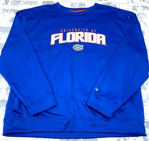 Florida Gators Sweatshirt Men XL Blue Crew Neck Performance Sweater Spell Out LL - Picture 1 of 11