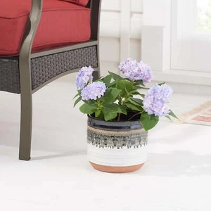 Better Homes&Gardens Pottery 6" Nikolaos Ceramic Planter, Black - Picture 1 of 6
