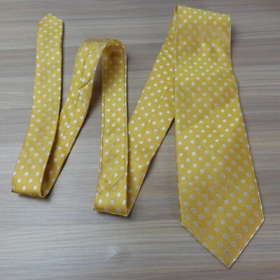 Gravata de pescoço masculina amarela bolinhas seda maciça casual festa ousada BEAU BRUMMEL SOHO - Imagem 1 de 4