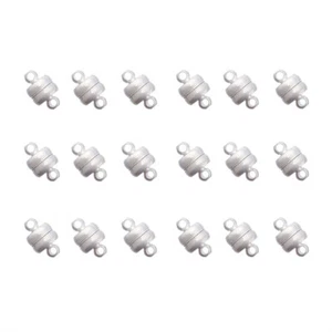 100 Sets Oval Silver Brass Magnetic Clasps Jewelry Findings 11x7mm Hole 1.5mm - Picture 1 of 8