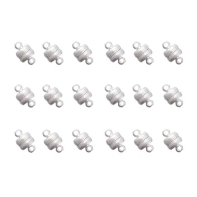 100 Sets Oval Silver Brass Magnetic Clasps Jewelry Findings 11x7mm Hole 1.5mm - Image 1 of 4