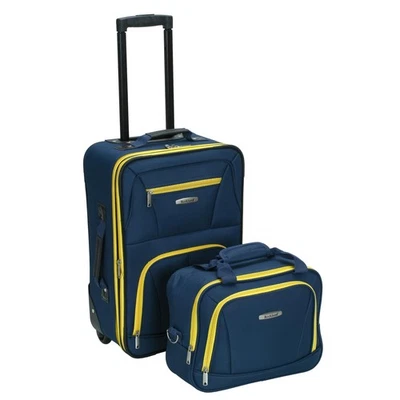 Fashion Softside Upright Luggage Set, Navy, 2-Piece (14/19) - Image 1 of 4