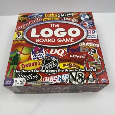 SPIN MASTER Logo Board Game 2-6 Players Ages 12+ Red Box Complete Family Trivia - Image 1 of 4