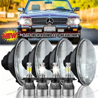 Faros LED redondos de haz alto/bajo Fit Mercedes-Benz 380SL 450SL 560SL 4 piezas 5,75" Foto 1 de 4