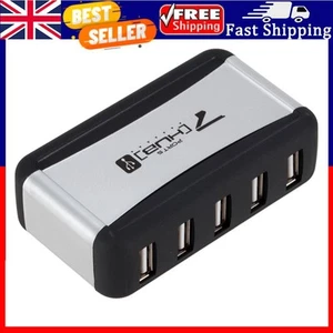Hub USB vertical multi 7 puertos USB 2.0 divisor con adaptador de corriente para PC Reino Unido - Imagen 1 de 6