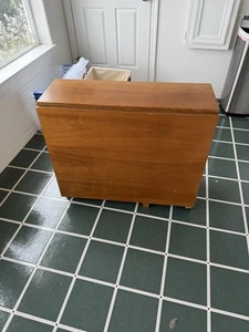 Vintage Romanian Drop Leaf Table With Four Chairs That Store - Picture 1 of 4