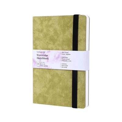 Watercolor Sketchbook, 7.5x5, 140 LB, 300GSM, 100% Cotton Paper, Cold Press, ... - Image 1 of 4