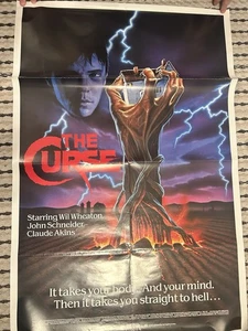 The Curse - 1987 ORIGINAL VIDEO MOVIE POSTER 27x41 Folded One Sheet Wil Wheaton - Picture 1 of 2