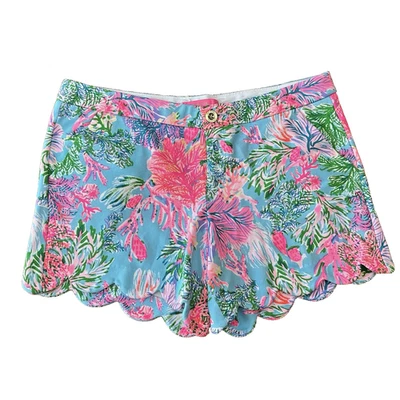 Lilly Pulitzer Talla 12 Buttercup Tejido Corto Azul Celeste Dobladillo Festoneado Nuevo con Etiquetas $68 Foto 1 de 4