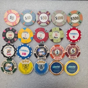 Fiches da poker, 20 pezzi diversi. Da aggiungere alla tua collezione.Da luoghi diversi - Foto 1 di 24