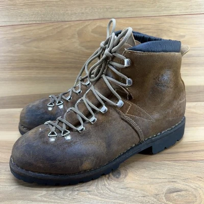 RAICHLE OF SWITZERLAND Hiking Boots Mens 10.5 E Mountaineering Brown Suede - Image 1 of 4