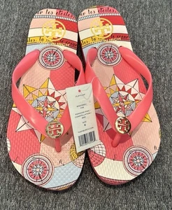 Tory Burch Womens Size 6 Paradise Pink Constellation Flip Flops - Picture 1 of 5