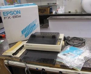 Vintage Rare Epson FX-86e Dot Matrix Printer w/ Cables, User's Manual in Box CIB - Picture 1 of 11