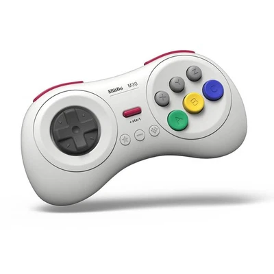 8Bitdo M30 Bluetooth Controller for Sega Genesis Mini, Nintendo Switch - White