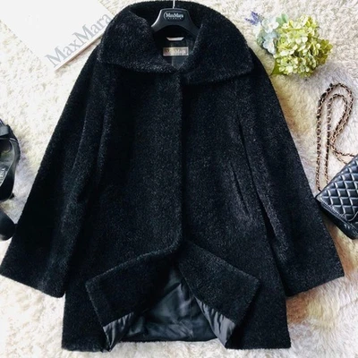 Max Mara Coat With Big collar And Shaggy Fabric Alpaca Size 42/US:8 126334K Auth - Image 1 of 4