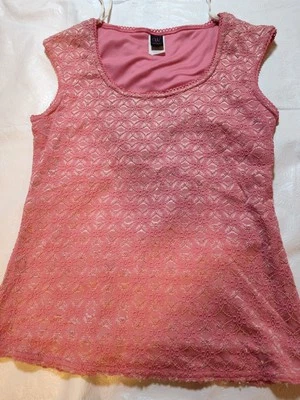 Top rosa en capas de lechera hecho en EE. UU. de colección sin mangas talla XL Foto 1 de 4