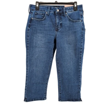 NYDJ Curves 360 Slim Straight Crop Jeans Caliente Dark Wash Denim Womens Size 6 - Image 1 of 4