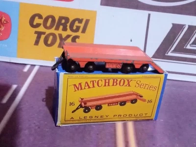 Matchbox Lesney #16B Atlantic Trailer Orange 1960  with Reproduction Box - Image 1 of 4