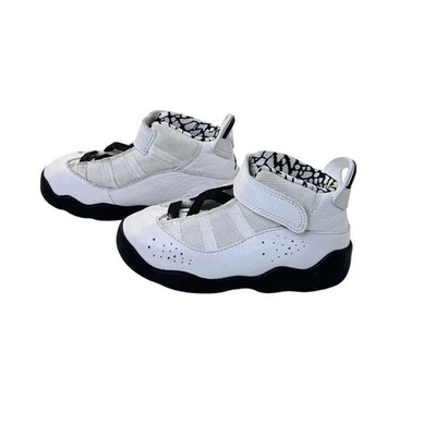 Zapato Deportivo Air Jordan 6 Anillos TD Niño Pequeño Blanco Negro Niño 8C Atlético Michael Foto 1 de 4