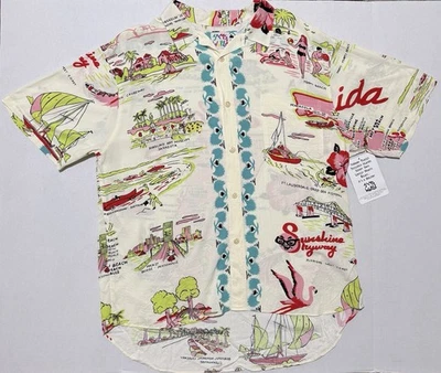 Camisa Vintage Jams World Hawaii Años 80 FLORIDA Rayón NUEVA NUEVA CON ETIQUETAS XL Hecha en EE. UU. RARA Foto 1 de 4