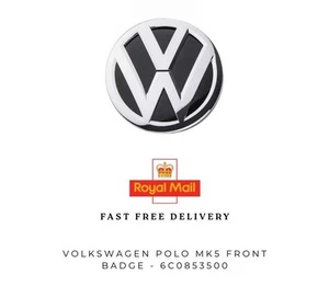 VW POLO MK5 FACELIFT 2014 - 2017 NEW GENUINE FRONT GRILL BADGE EMBLEM 6C0853600 - Picture 1 of 2