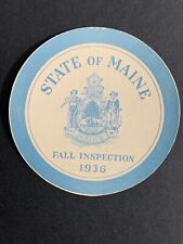 Original Spring 1936 Maine Auto Inspection Sticker UNUSED