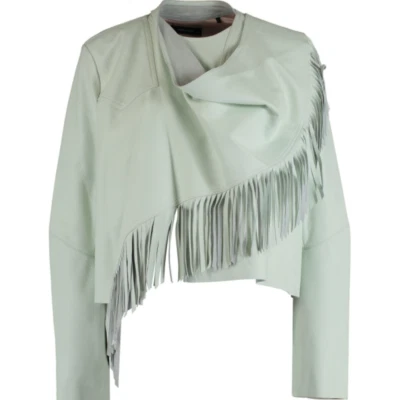 ISABEL MARANT Nestor Leather Wrap Jacket - Mint Green - UK 10/EU 38 - £1900 - Image 1 of 4