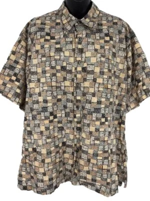 Cooke Street Mens Aloha Button Up Shirt Large Collar Cotton Brown Hawaiian EUC - Image 1 of 4