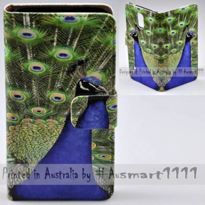 For Sony Xperia Series - Peacock Theme Print Wallet Mobile Phone Case Cover - Image 1 of 3