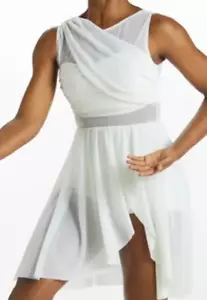 BALERA WEISSMAN Mesh Wrap Dress D8423 WHITE Dance Ice-Skating Ballet MA M ADULT - Picture 1 of 2