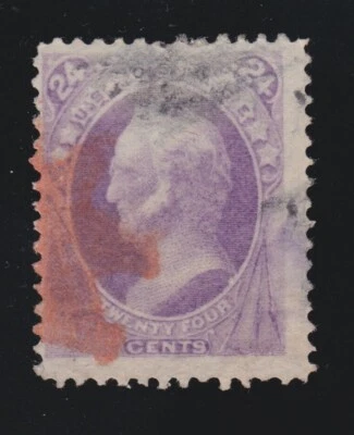 US 153 24c Scott Used with Red & Black Cancel Offset on Back SCV $210+ - Image 1 of 2