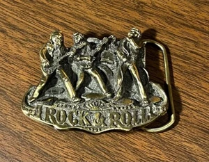 Rock 'N Roll Music Rocker Classic Vintage Belt Buckle (1982) Made in USA (ser #) - Picture 1 of 4