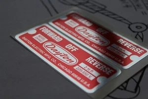 BACK TO THE FUTURE Time Circuit DAYTON Switch Sticker / Decal x 2 - Picture 1 of 5