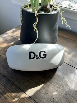 White Dolce Gabbana D&G Leather Hardshell Eyeglass Case 6.5" X 3" X 1.5" - Image 1 of 4