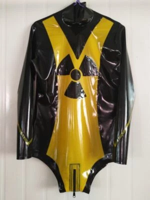 100%Latex Catsuit Gummi Cosplay Uniform Club Zentai Rennanzug Kostüm 0,4mm - Bild 1 von 4