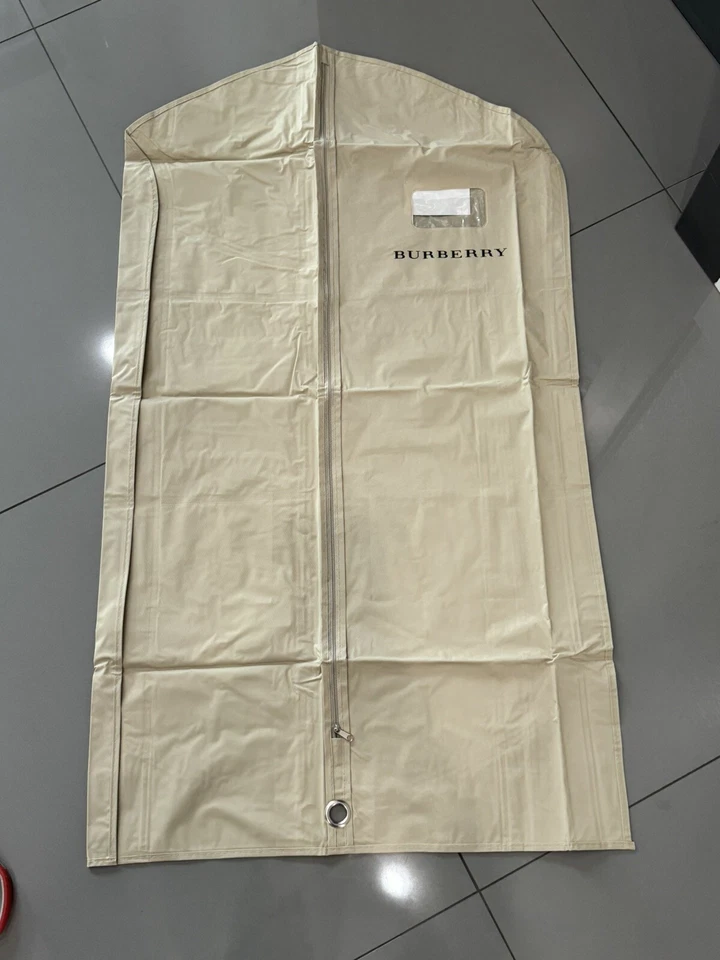 BURBERRY Auténtico Traje Chaqueta Abrigo Cremallera Bolso de Viaje Caqui Nombre Etiqueta Ventana Foto 1 de 4