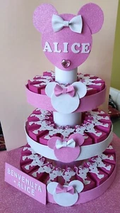 TORTA BOMBONIERA MINNIE O TOPOLINO 50 SCATOLINE - COMPLETA hand Made - Foto 1 di 12