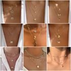 Multilayers Crystal Pendant Choker Necklace Clavicle Collar Chain Women Jewelry