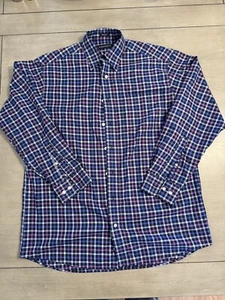 Hathaway Mens Shirt Purple, Pink, Blue Plaid Button Up Long Sleeve Non Iron - Picture 1 of 7