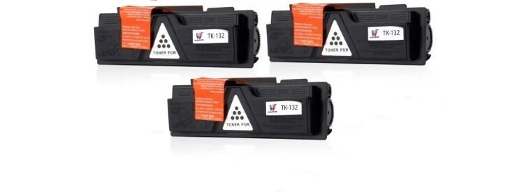 New  3 PK Compatible TK-132 for Kyocera Mita BLACK Toner FS-1028MFP 1128MFP - Imagem 1 de 1
