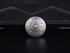 10PC 32X32MM Vintage Silver Western Decor Flower Leathercraft Belt Conchos Set